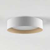 Marley 15.75 in. White and Beige Led Flush Mount Ceiling Fixture