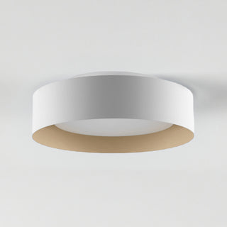 Marley 15.75 in. White and Beige Led Flush Mount Ceiling Fixture