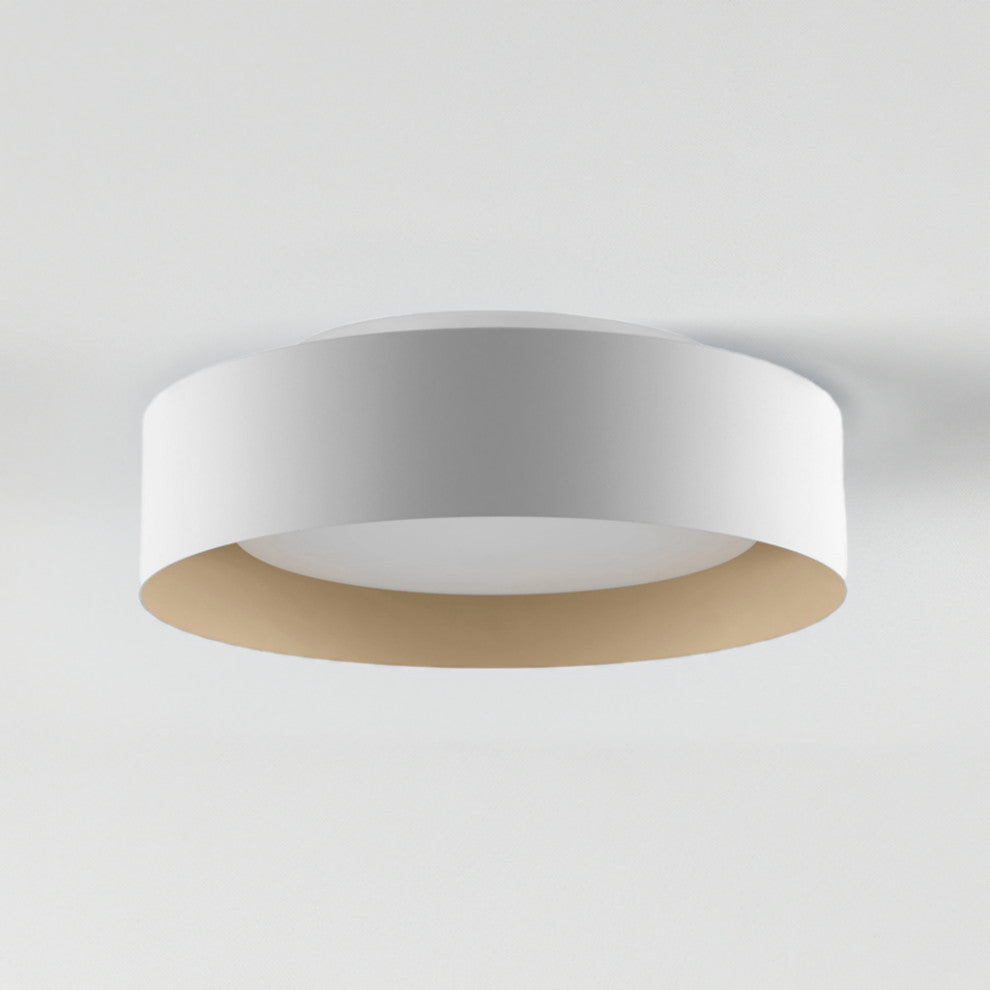 Marley 15.75 in. White and Beige Led Flush Mount Ceiling Fixture