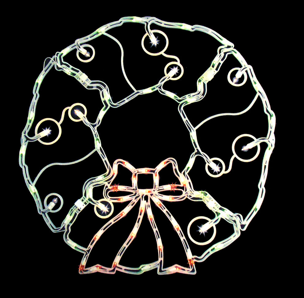 Folding Twinkling Wreath Christmas Window Decoration, Multi Lights, 31.5"