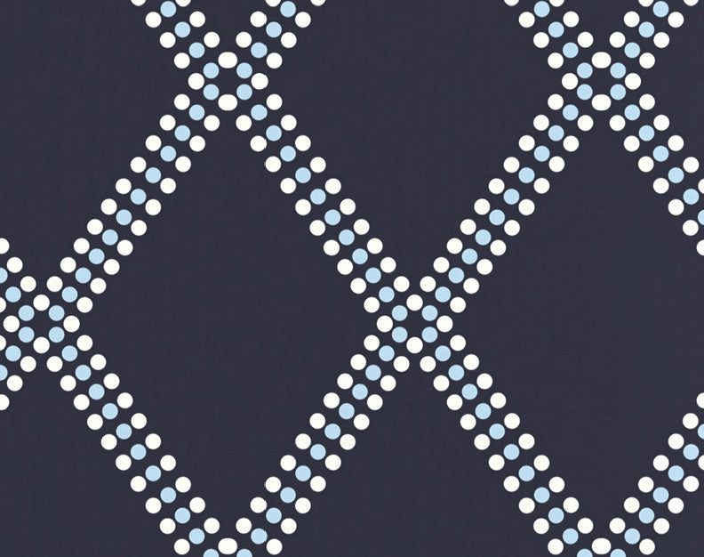 Diamond Dots Holiday Geometric Print Kitchen Towel, Navy Blue