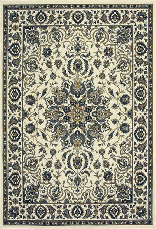 Oriental Weavers Marina Ivory/ Navy Oriental Indoor/Outdoor Rug 6'7"X9'6"
