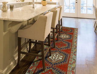 Fine Vintage Distressed Bagga Red/Beige Runner, 3'1x10'9