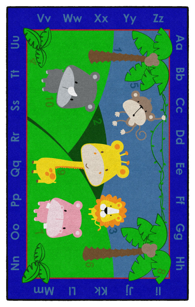Flagship Carpets CW1320-28FS 5'x8' Cutie Jungle Alphabet Rug