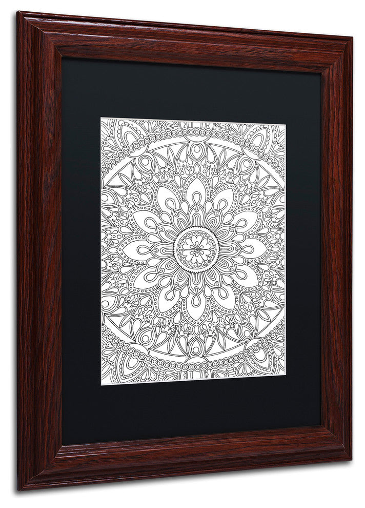 Hello Angel 'Delightful Mandala' Art, Wood Frame, Black Mat, 14x11