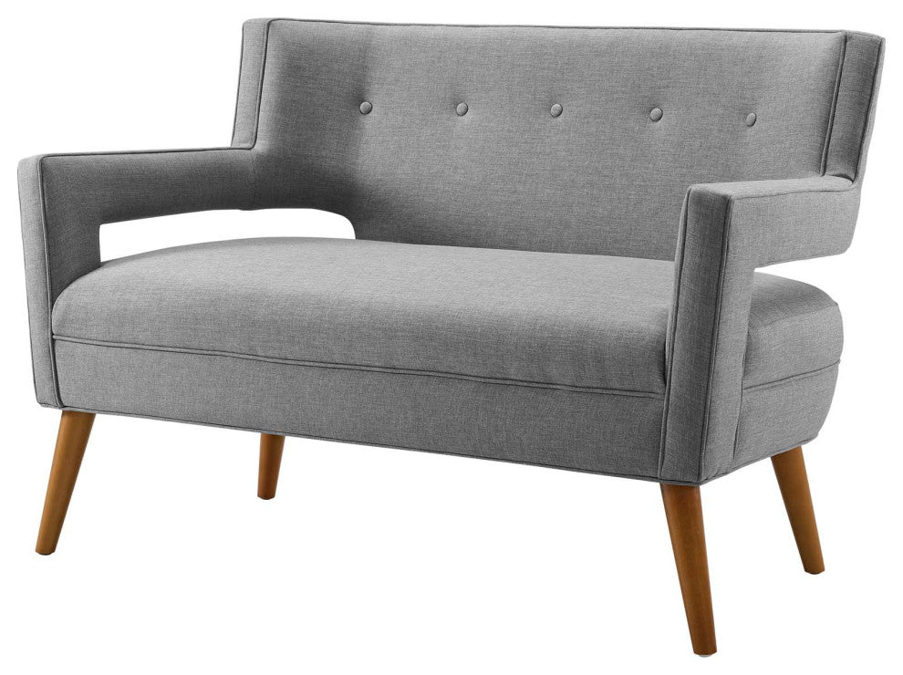 Armchair and Loveseat Sofa Set, Fabric, Gray, Modern, Lounge Hospitality