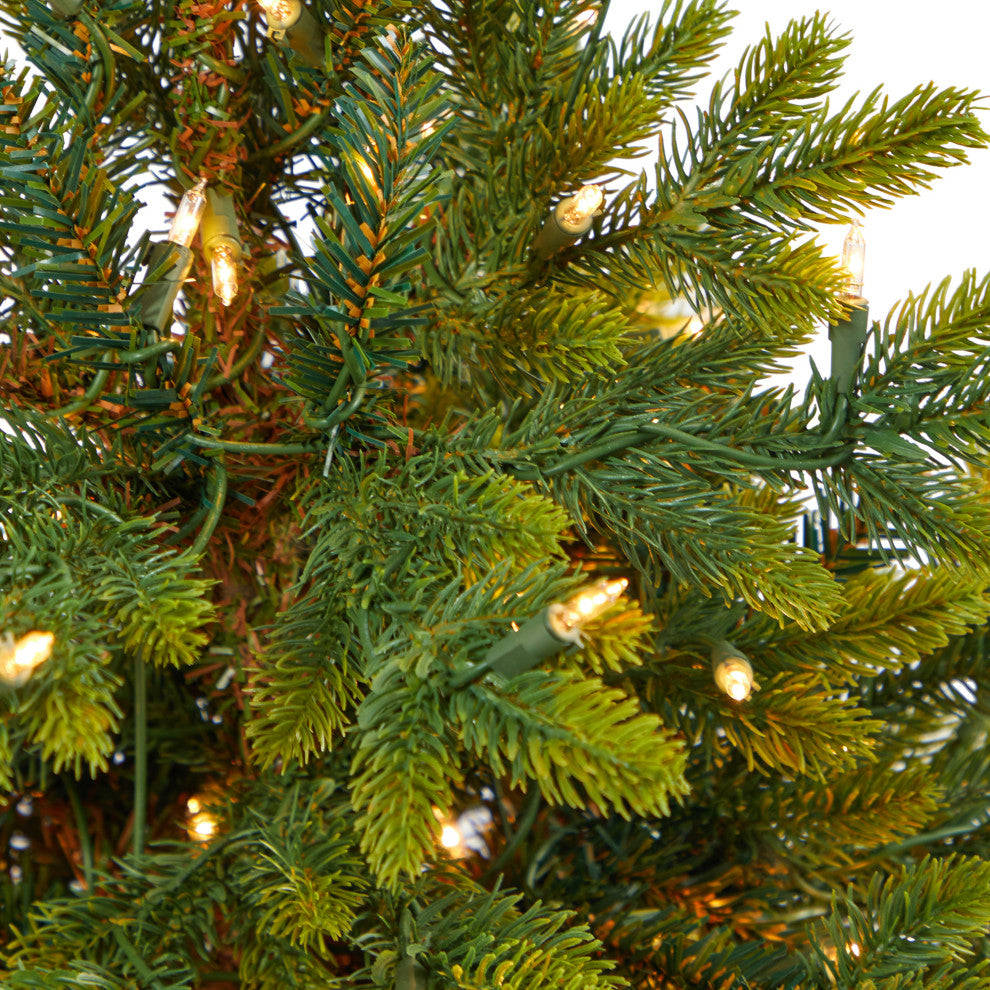 3.5' North Carolina Fir Faux Xmas Tree W/Lights & 563 Bendable Branches