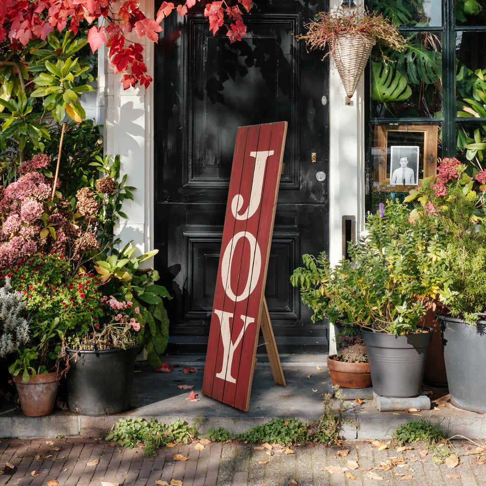 42"H Christmas Wooden Proch "JOY" Sign