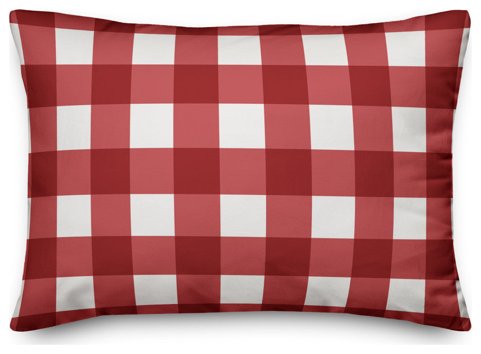 Land of the Free and Home of the Brave Buffalo Check 14x20 Spun Poly Pillow