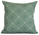Green Dots and Dashes, Geometric Print Pillow, 18"x18"