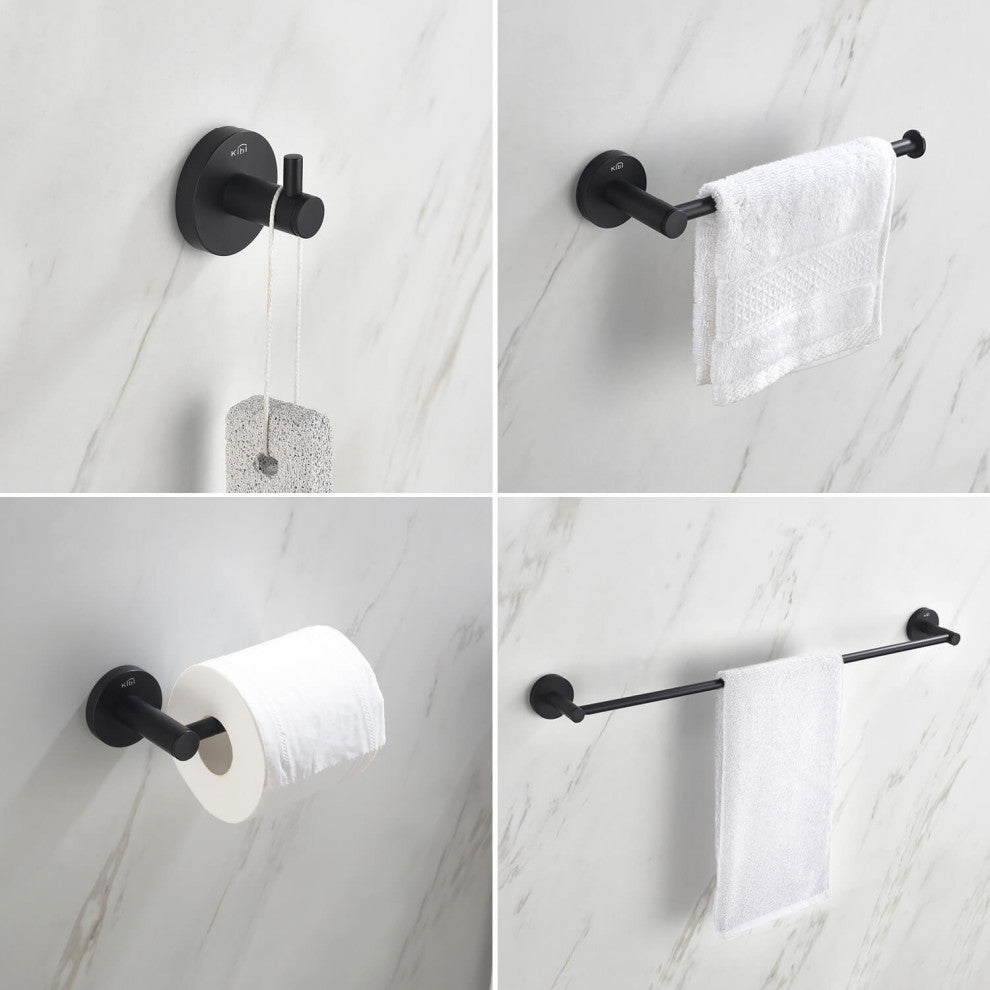 Circular 4 Piece Hardware Set, Matte Black