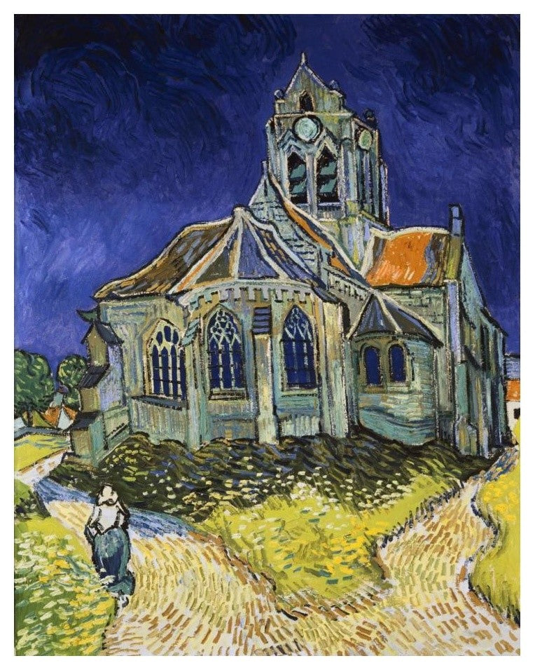 "The Church at Auvers" Digital Paper Print by Vincent Van Gogh, 19"x24"
