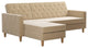 Unique Sectional Futon Sofa, Reversible Design With Diamond Tufting, Ivory