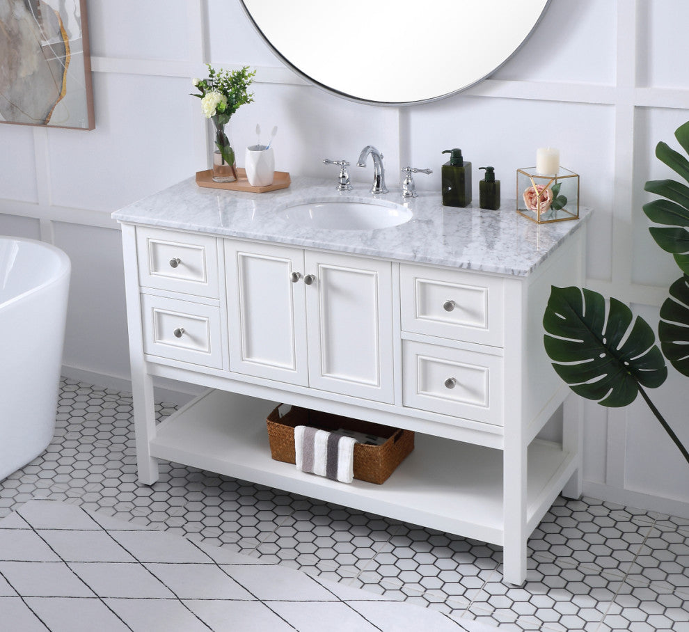 Matilda 48" Single Bathroom Vanity Set, White