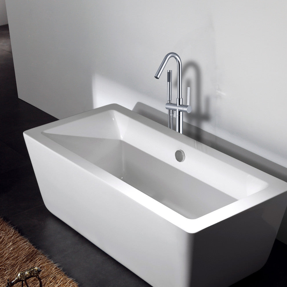 Givingtree Single Handle Floor Mounted Contemporary  Tub Faucet,Chrome