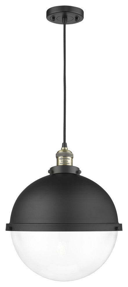 Innovations 201C-BAB-HFS-122-BK Hampden 1 Light 12.875" Pendant, Matte Black