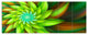 Huge Clear Green Fractal Flower, Floral Canvas Art Print, 70"x28", 6 Panels