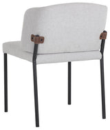 Pearce Dining Chair, Light Gray / Bravo Cognac, Set of 2