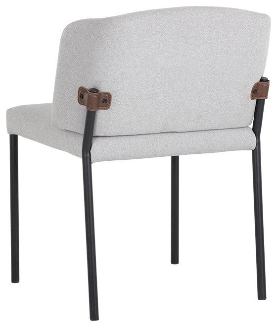 Pearce Dining Chair, Light Gray / Bravo Cognac, Set of 2