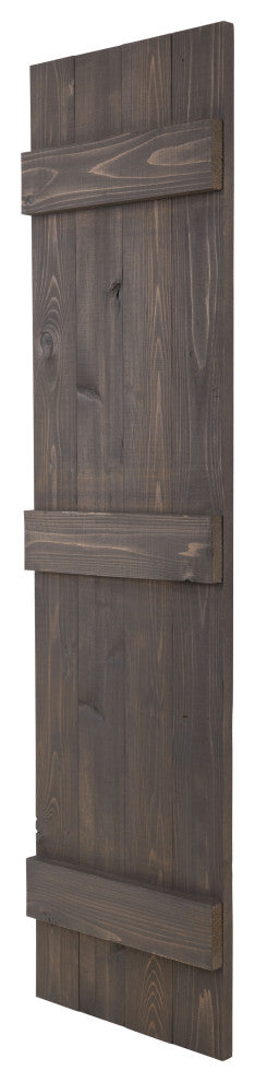 Traditional Board and Batten Exterior Shutters Pair, Stone Gray, 60
