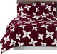 Desiree Soft 100% Cotton Duvet Cover Set, Burgundy and White, Full/Queen