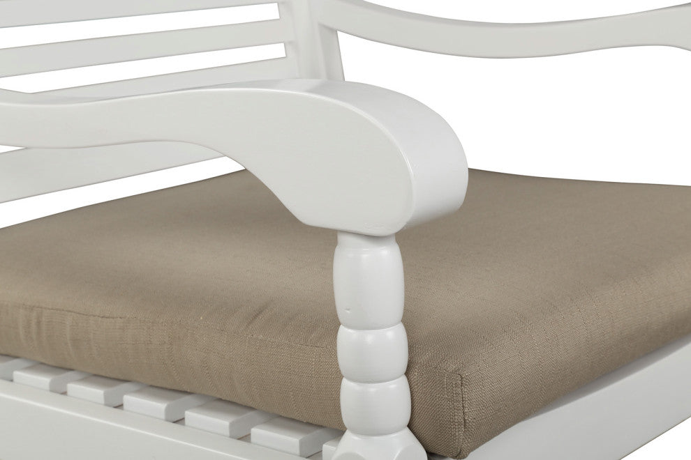 Acadia White Wood Rocker (1/cs) USE BOX 36 x 25 x 8, 10 LBS