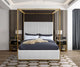 Jones Upholstered Bed, White, Queen, Vegan Leather