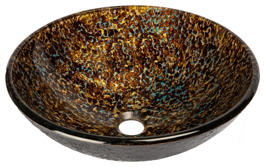 Eden Bath EB_GS61 Electric Leopard Textured Glass Vessel Sink