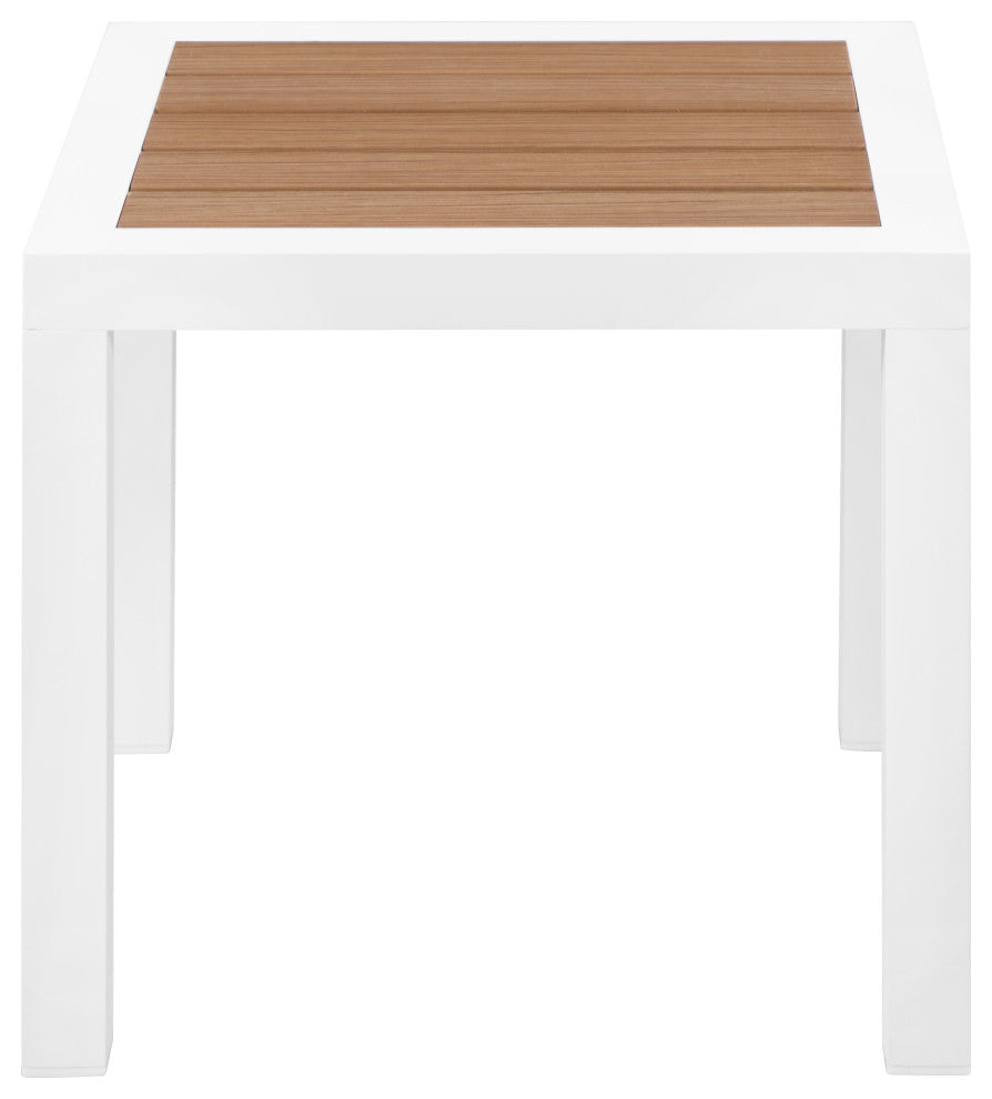 Nizuc Outdoor Patio Aluminum End Table, Brown