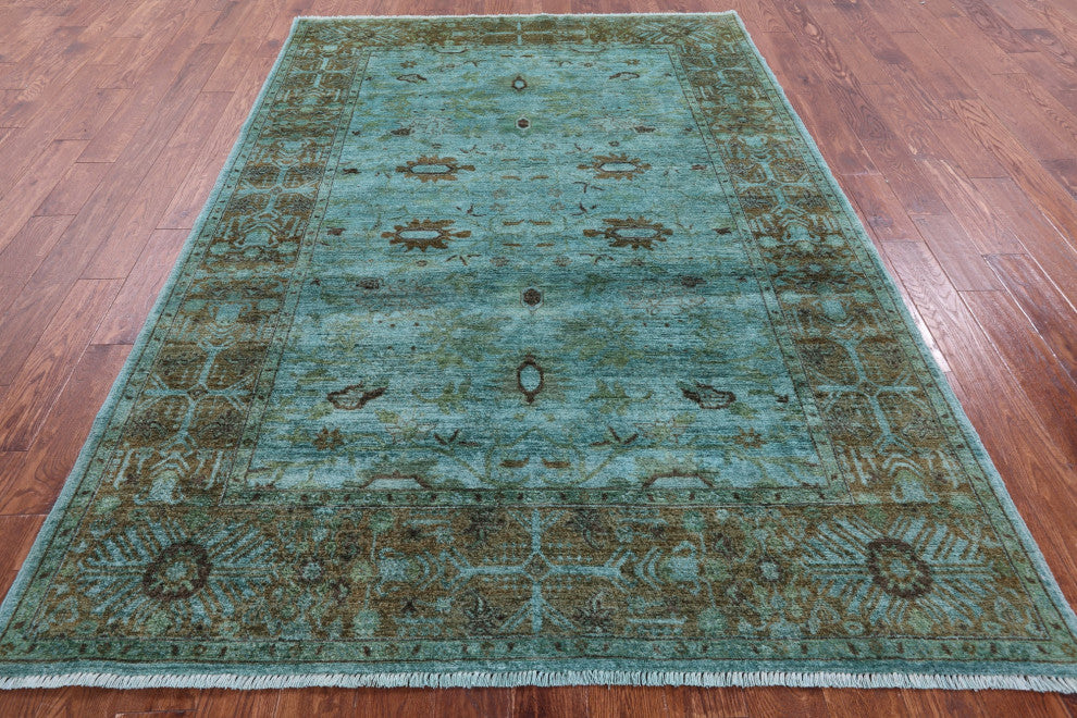 6' 3" X 8' 10" Full Pile Overdyed Hand Knotted Wool Rug - WR1201