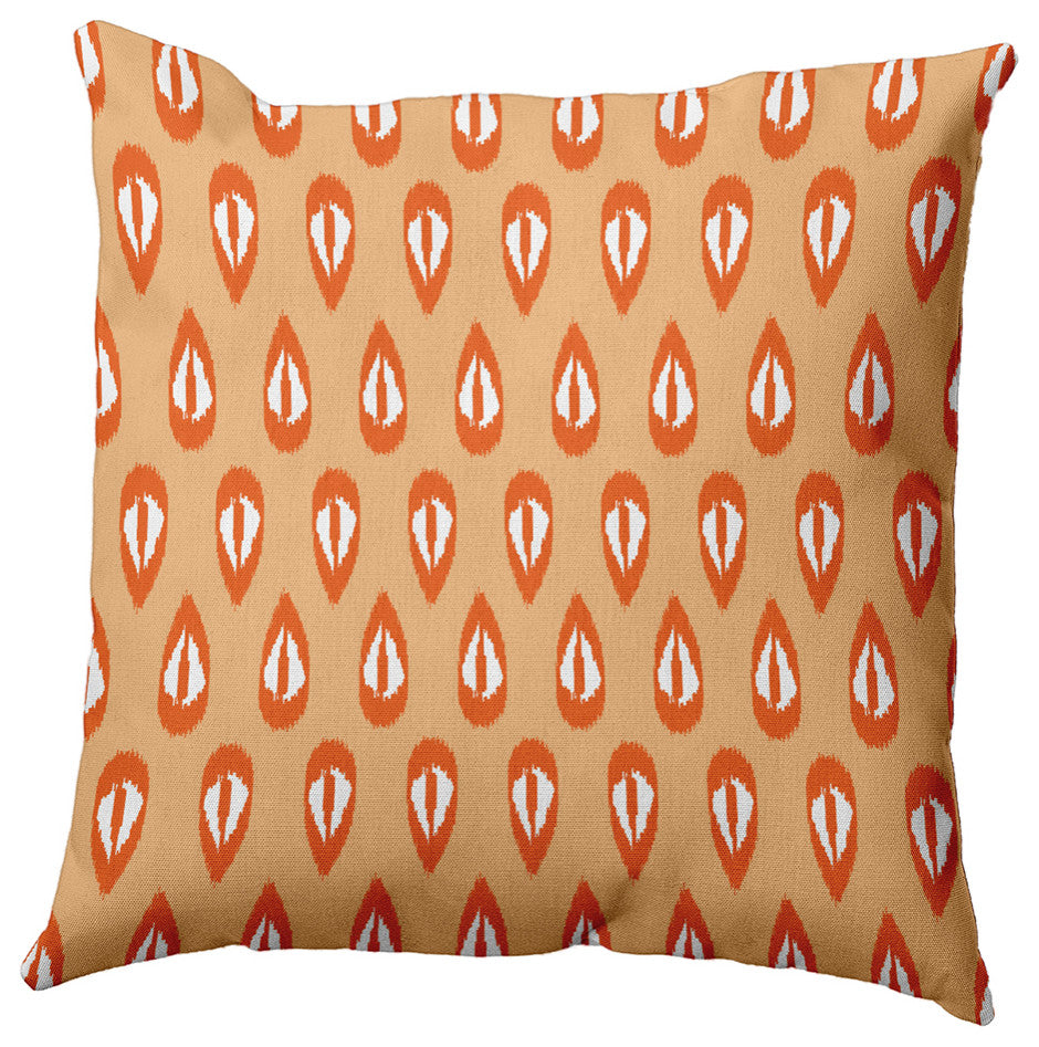 20" x 20" Ikat Tears Decorative Throw Pillow, Dusty Orange