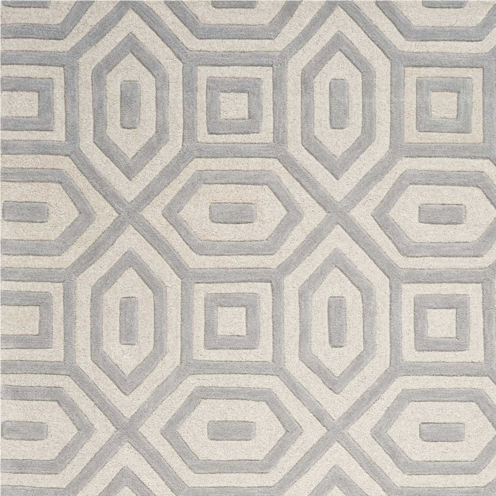 HomeRoots 8' x 10' 6" Wool Grey Area Rug