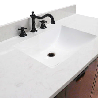 49" Single Sink Vanity, Dark Cherry With Engineered Stone Top