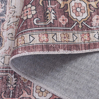 Safavieh Arizona Machine-Washable Collection ARZ247 Rug, Dark Red/Beige, 6'x9'