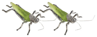 Decorative Grasshopper Figurine, Green (Set of 2)