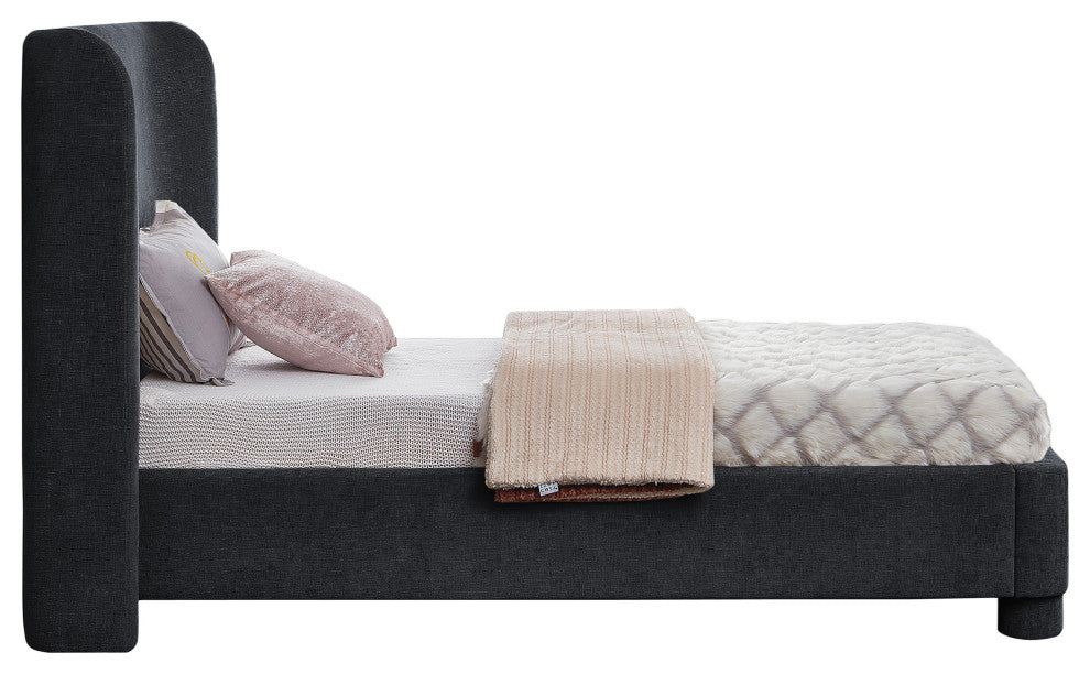 Penny Bed, Black, Twin, Chenille Fabric