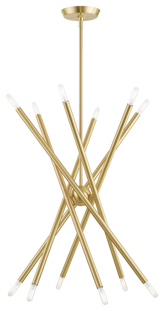 Livex Lighting Soho 12 Light Satin Brass Chandelier