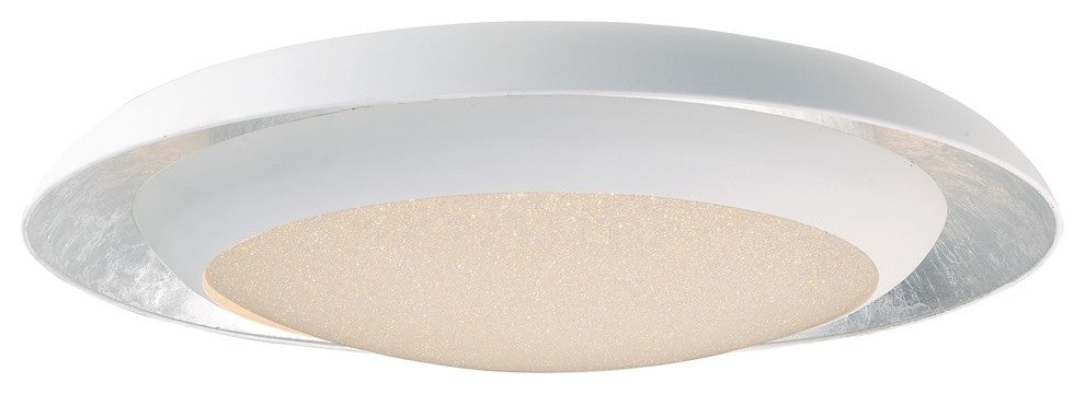 Maxim Lighting Iris LED 1-Light Flush Mount in Silver Leaf / White - 35078CYSLWT