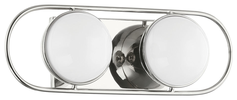 2 Light Bath Sconce, Polished Nickel