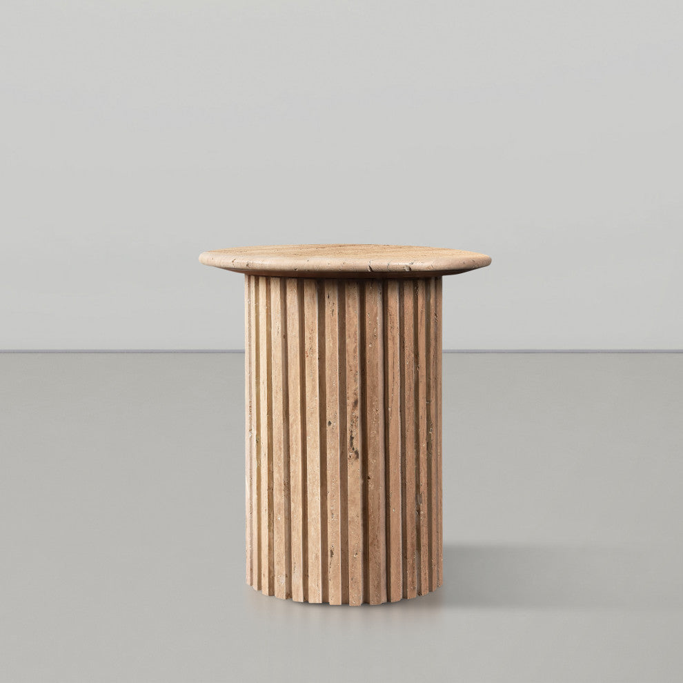 Genoa Marble End / Side Table, Beige