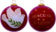 Peace on Earth Dove Hand Painted Mouth Blown Glass Ornament