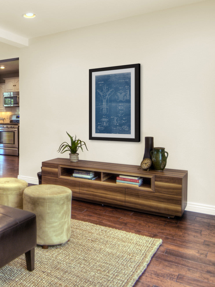 "Zipper 1917 Blueprint" Framed Painting Print