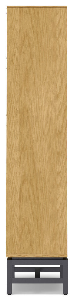 Banting SOLID HARDWOOD Mid Century Bookcase, Oak Veneer