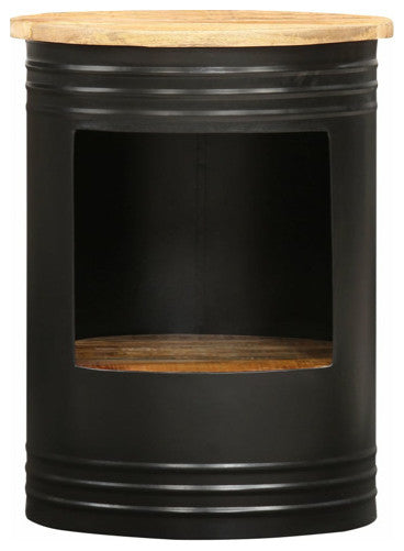 vidaXL Coffee Table Round End Accent Sofa Table with Storage Solid Wood Mango