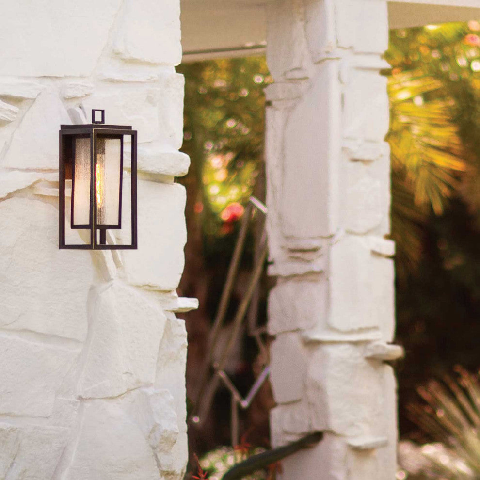 Hinkley 16" Republic Medium Outdoor Wall Mount Lantern, Black