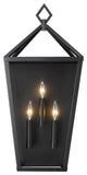 3 Light 24" Powder Coat Black Outdoor