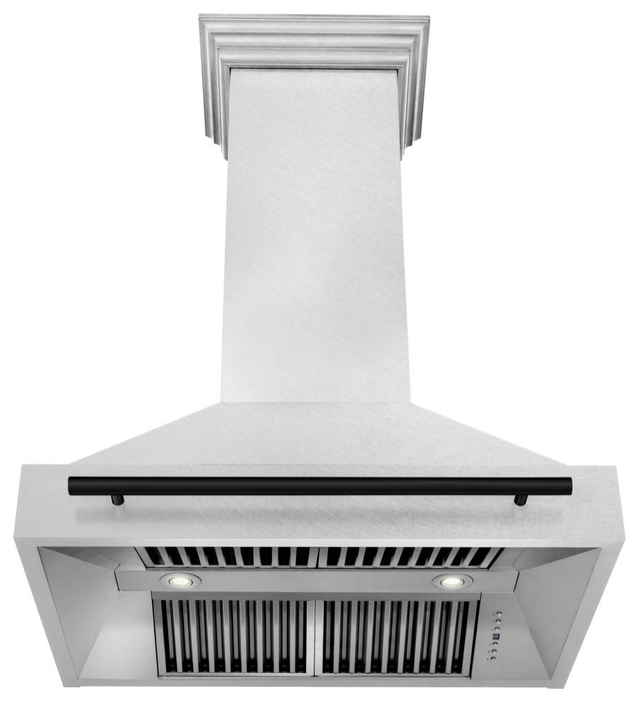 ZLINE 36 In. Wall Mount Hood, DuraSnow With DuraSnow Shell, 8654SNZ-36-MB