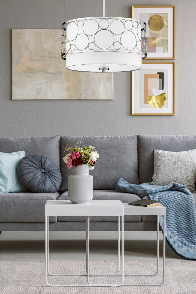 Zlite 197-17BN 3-Light Pendant, White