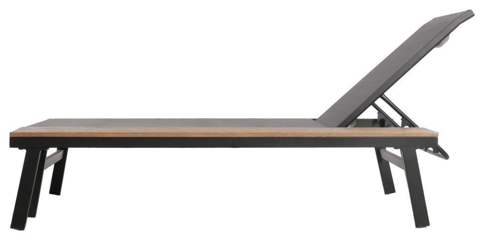 John Outdoor Chaise Lounge With Side Table, Gray, Set of 2