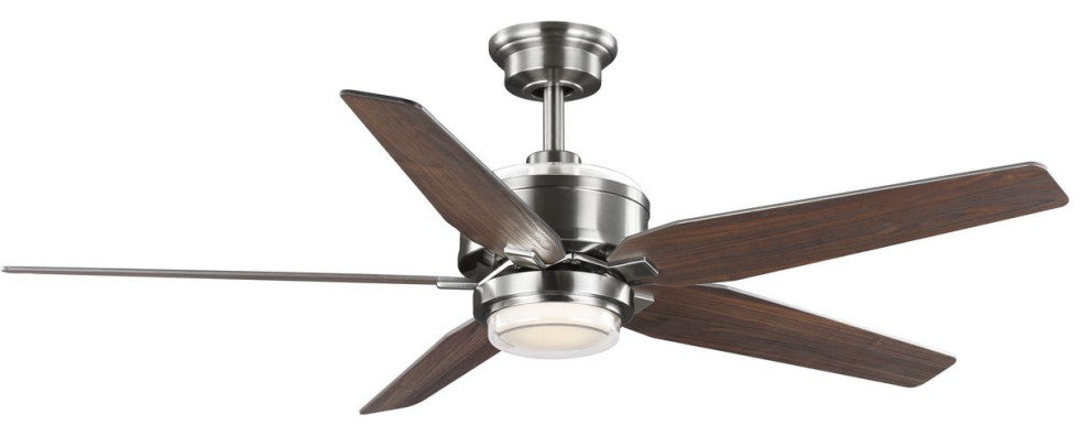 Byars 54" 5-Blade LED Indoor BN Ceiling Fan, Light Kit White Opal Shade